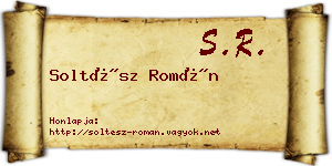Soltész Román névjegykártya